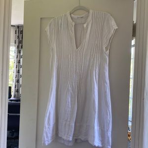 Free People x CP Shades White Regina Cap Sleeve Linen Dress in Size S.